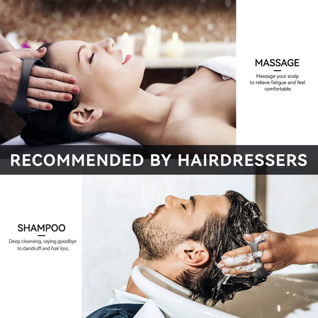 Ithyes 38 Finger Enlarged Scalp Massager Hair Growth, Head Massager, Silicone Scalp Brush Shampoo Brush for Hair Care, Scalp Scrubber, Hair Brush Wet Dry Comb, Scalp Exfoliator for Men Women, 1 Pack, Black