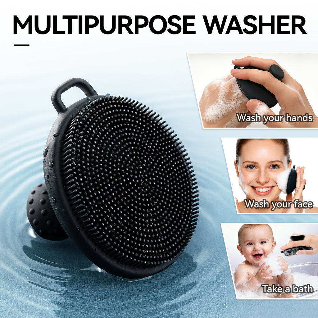Ithyes Silicone Face Scrubber, Facial Cleansing Brush,Men's face Brush,Gentle Exfoliation and Blackhead Removal for Men and Women, Suitable for Sensitive Skin,Face Exfoliator Tool,1Pack (Black)