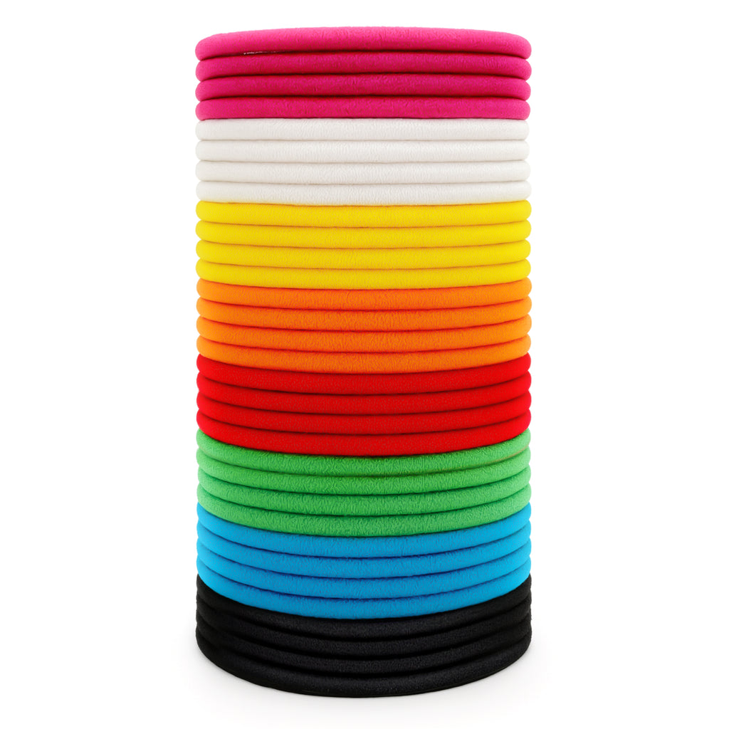 Ithyes 32Pcs Hair Bands for Women Thick Hair,4mm Elastic Hair Ties for Girl,Hair Band Ponytail Holders,Hair Bobbles for Girls,Rubber Bands for Hair,Hair Accessories,Scrunchies for Women (Multicolor)