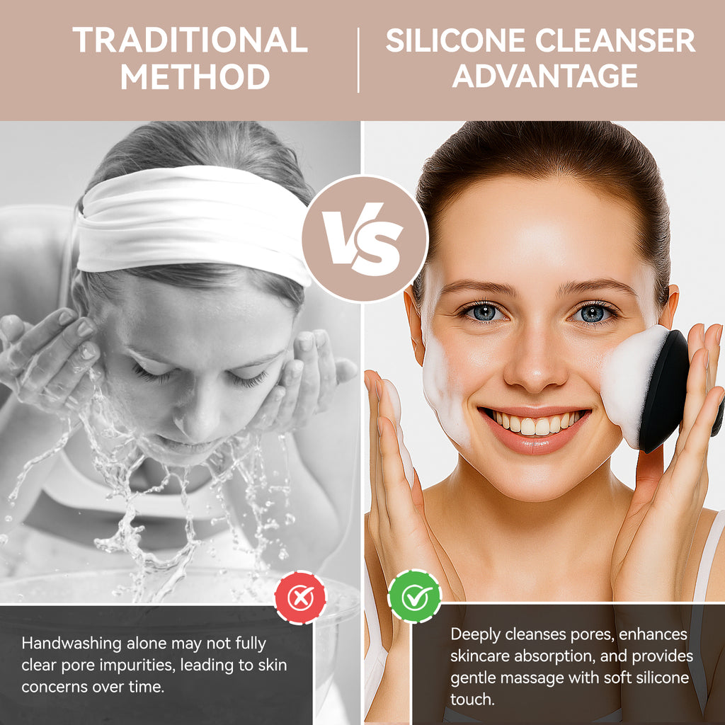 Ithyes Silicone Face Scrubber, Facial Cleansing Brush,Men's face Brush,Gentle Exfoliation and Blackhead Removal for Men and Women, Suitable for Sensitive Skin,Face Exfoliator Tool,1Pack (Black)