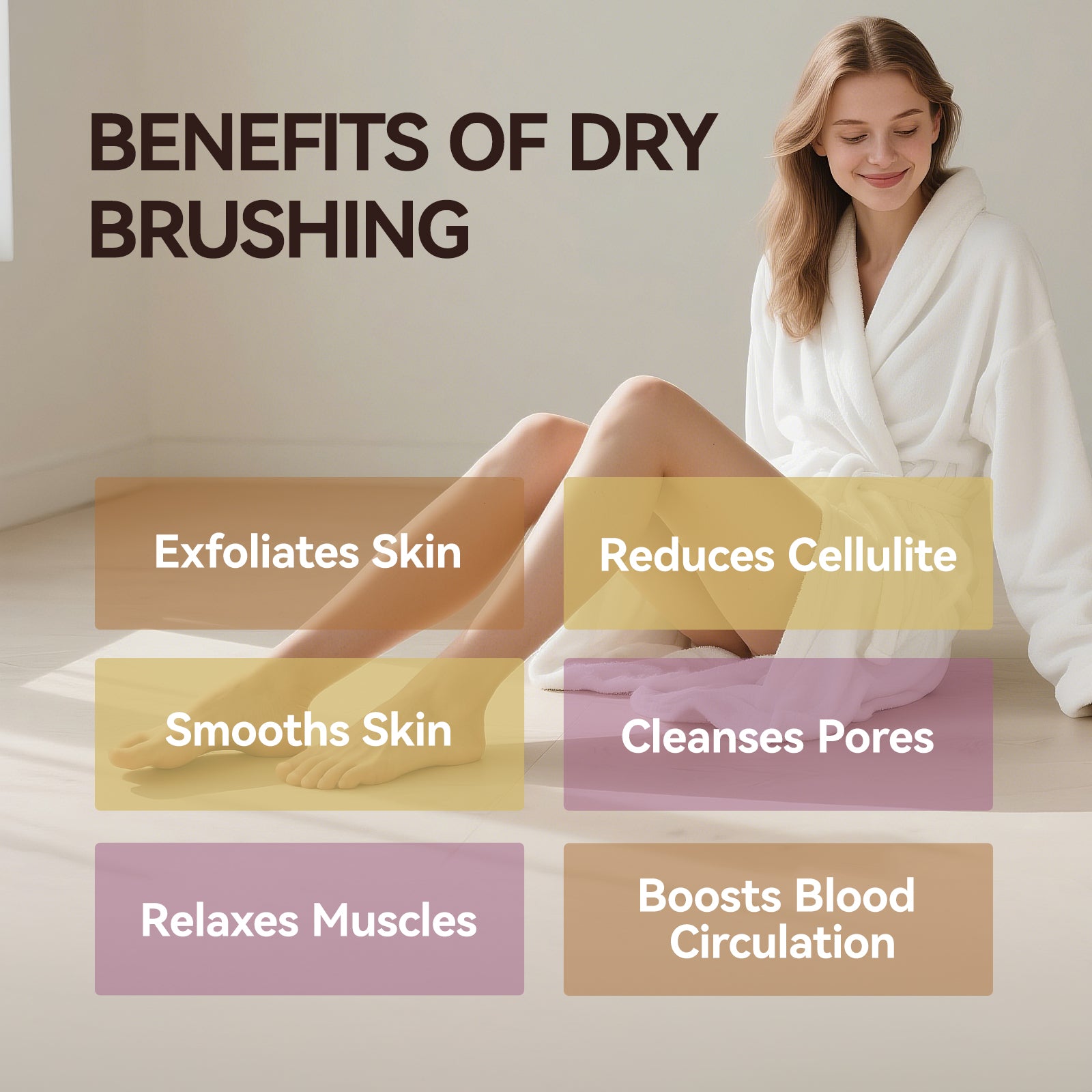 Ithyes Dry Brushing Body Brush Exfoliating Brush Natural Bristle Bath Brush for Remove Dead Skin Toxins Cellulite,Treatment,Improves Lymphatic Functions,Exfoliates,Stimulates Blood Circulation